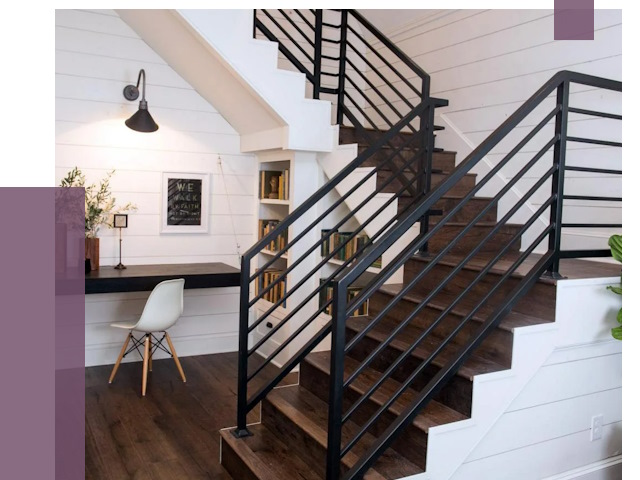 Перила для лестницы в доме в Нефтекамске от 7444 руб. — ПРОЛЁТ-Нтк