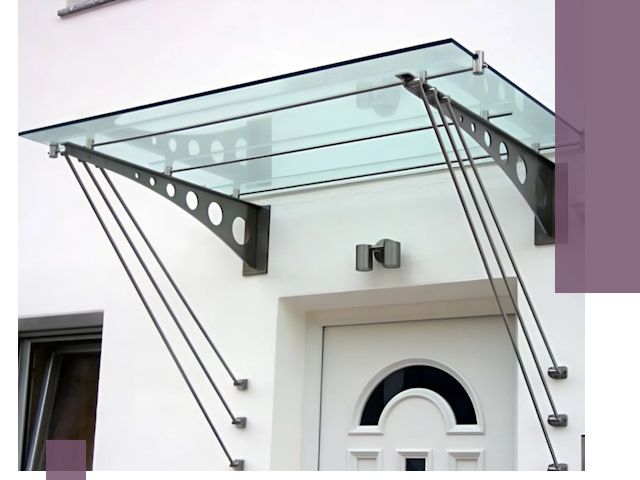 Козырьки над входом под ключ в Нефтекамске — изготовление и монтаж