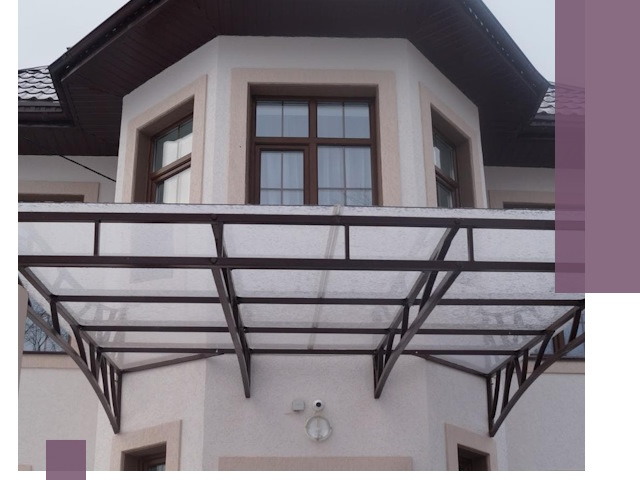 Козырьки из поликарбоната под ключ в Нефтекамске