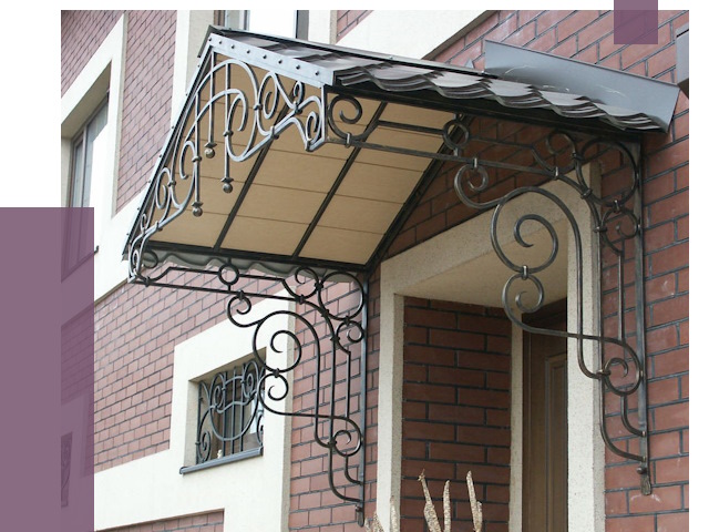 Двускатные козырьки в Нефтекамске под ключ от 12835 руб.