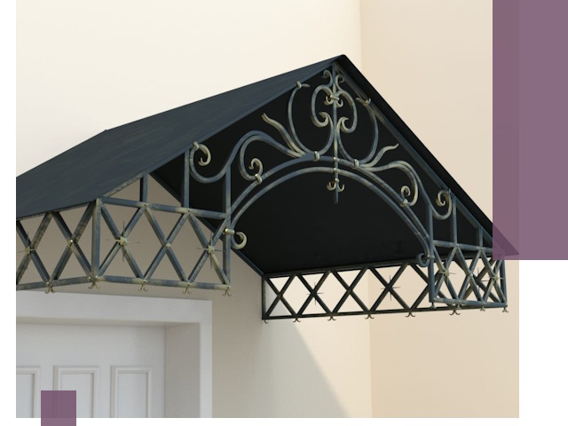 Двускатные металлические козырьки под ключ в Нефтекамске