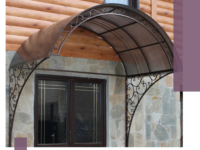 Арочные козырьки под ключ в Нефтекамске: изготовление и монтаж